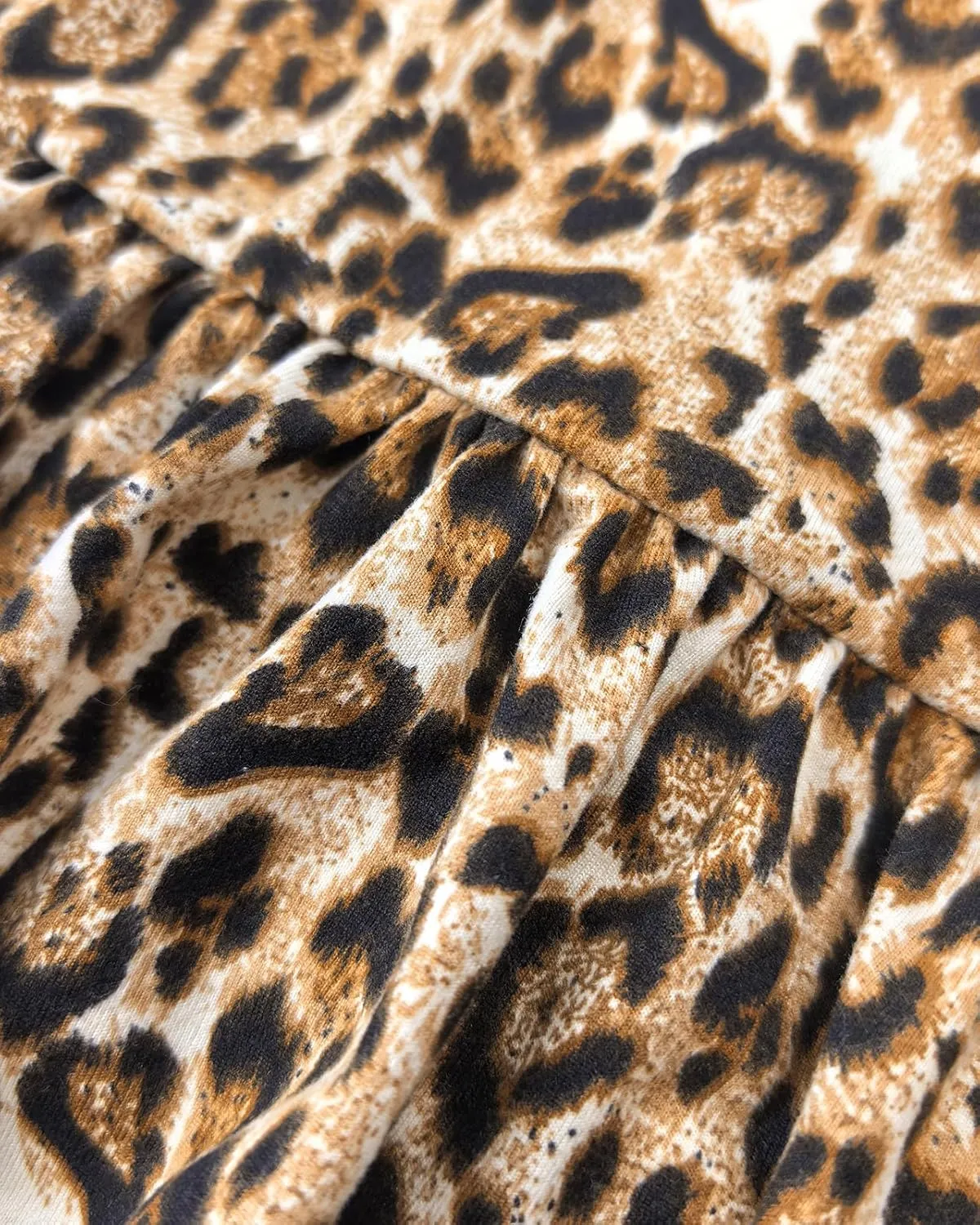 Women's Leopard Print Bubble Mini Skirt Mid Waist A-Line Short Skorts Puffy Ruffle Hem Balloon Skirts with Shorts