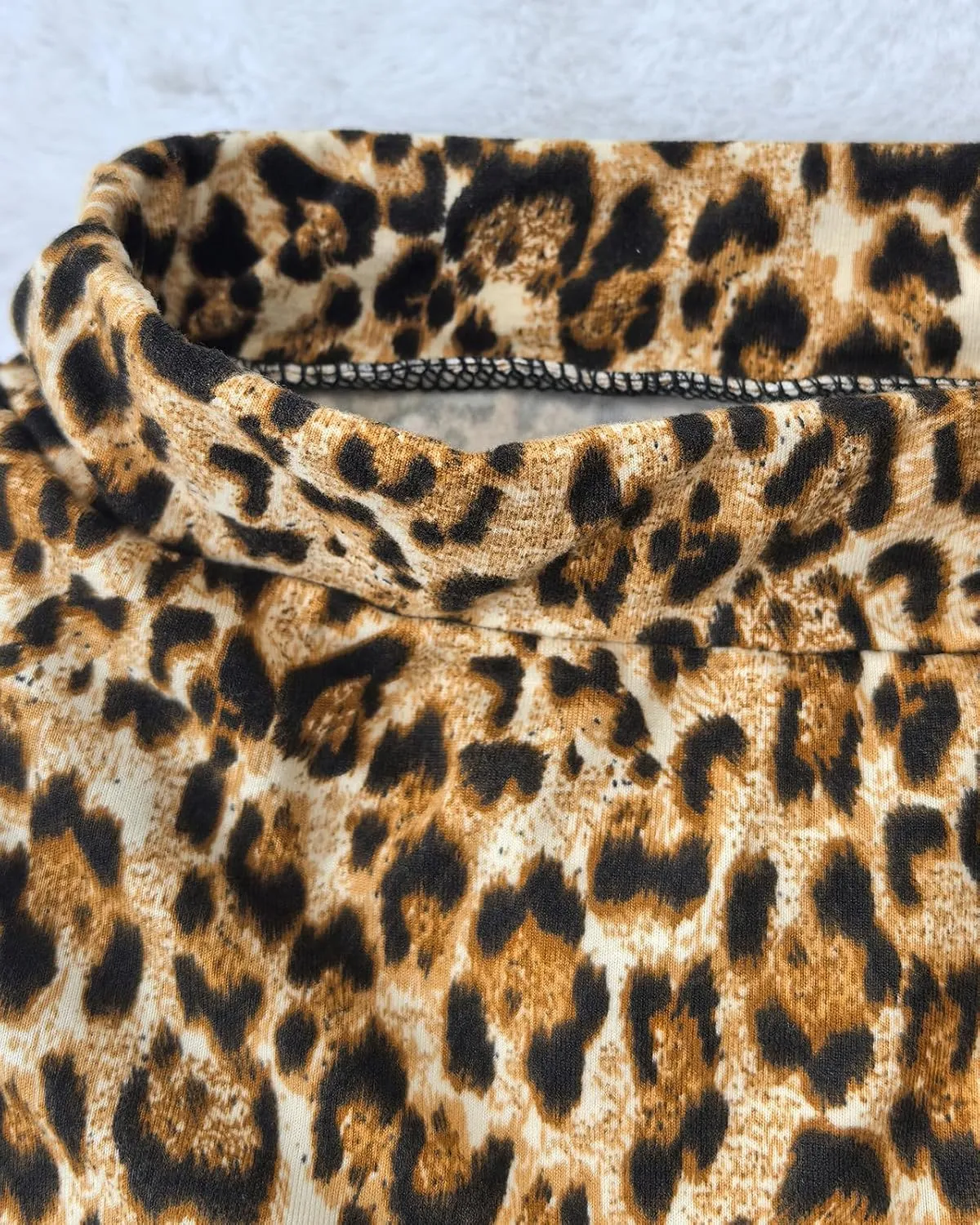 Women's Leopard Print Bubble Mini Skirt Mid Waist A-Line Short Skorts Puffy Ruffle Hem Balloon Skirts with Shorts
