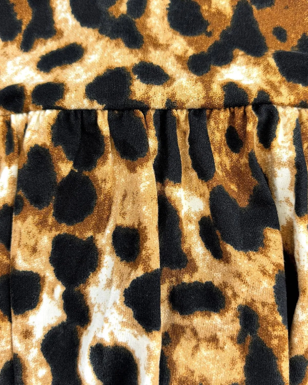 Women's Leopard Print Bubble Mini Skirt Mid Waist A-Line Short Skorts Puffy Ruffle Hem Balloon Skirts with Shorts