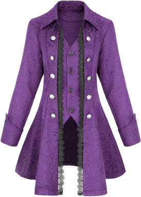 Women's Renaissance Gothic coat medieval pirate steampunk vest jacket